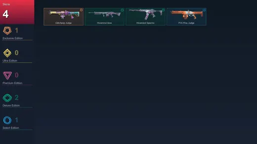 NA | Glitchpop Judge | Hivemind Ares | Hivemind Spectre | POLYfox Judge | 4 Skin | 7 Agent | 5 Buddy | Lv1