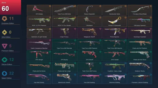 EU | .SYS Melee | Task Force 809 Knife | Reaver Karambit | Xenohunter Knife | 60 Skin | 25 Agent | 69 Buddy | Lv160 — Valorant account