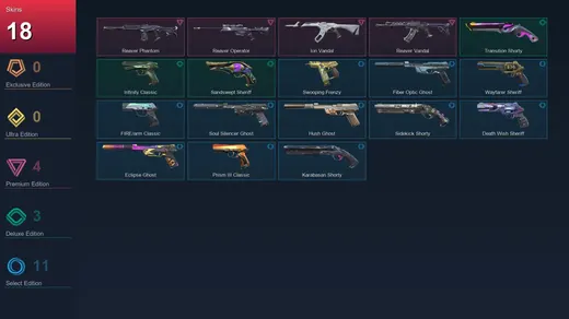 EU | Reaver Phantom | Reaver Operator | Ion Vandal | Reaver Vandal | 18 Skin | 27 Agent | 86 Buddy | Lv202 — Valorant account