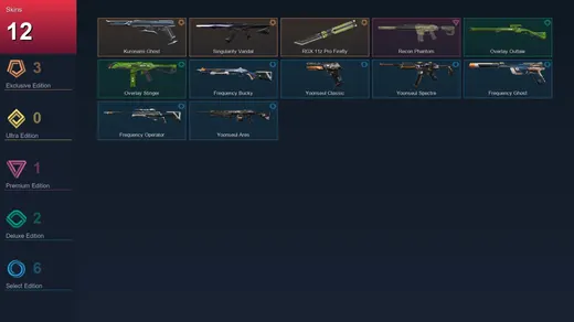 EU | Kuronami Ghost | Singularity Vandal | RGX 11z Pro Firefly | Recon Phantom | 12 Skin | 12 Agent | 21 Buddy | Lv37 — Valorant account
