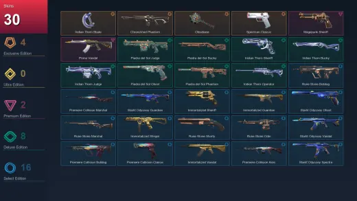 AP | Iridian Thorn Blade | ChronoVoid Phantom | Obsidiana | Spectrum Classic | 30 Skin | 21 Agent | 35 Buddy | Lv65