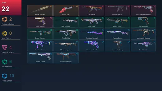 EU | Recon Balisong | Gaia's Fury | Oni Vandal | Reaver Spectre | 22 Skin | 10 Agent | 26 Buddy | Lv39