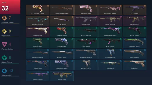 AP | VCT25 x EDG Classic | Neo Frontier Marshal | Mystbloom Sheriff | Mystbloom Operator | 32 Skin | 29 Agent | 82 Buddy | Lv178