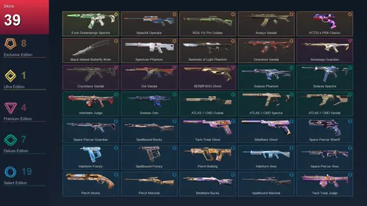 EU | SplashX Operator | RGX 11z Pro Outlaw | Araxys Vandal | VCT25 x PRX Classic | 39 Skin | 14 Agent | 34 Buddy | Lv43 — Valorant account