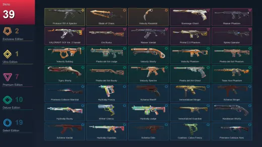 AP | Blade of Chaos | Velocity Karambit | Protocol 781-A Spectre | Sovereign Ghost | 39 Skin | 22 Agent | 46 Buddy | Lv106